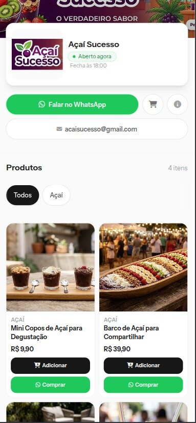 Prévia da vitrine Açaí Sucesso